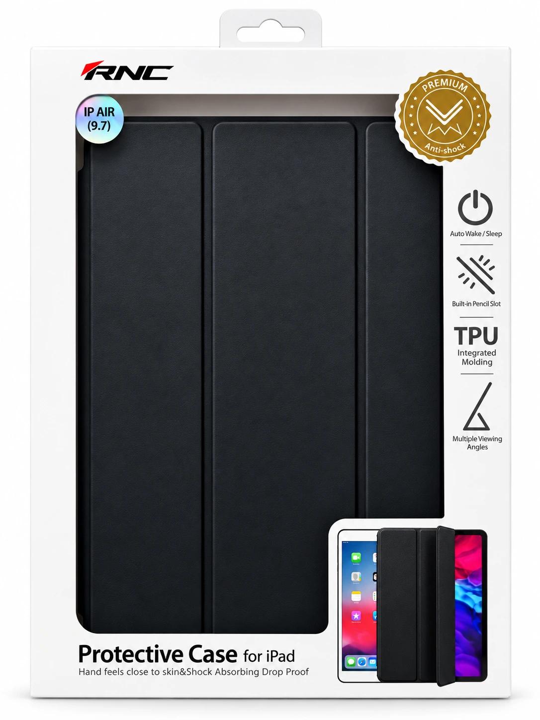 RNC Premium Tri-Fold Protective iPad Case – Shockproof TPU Smart Cover with Auto Wake/Sleep & Stand