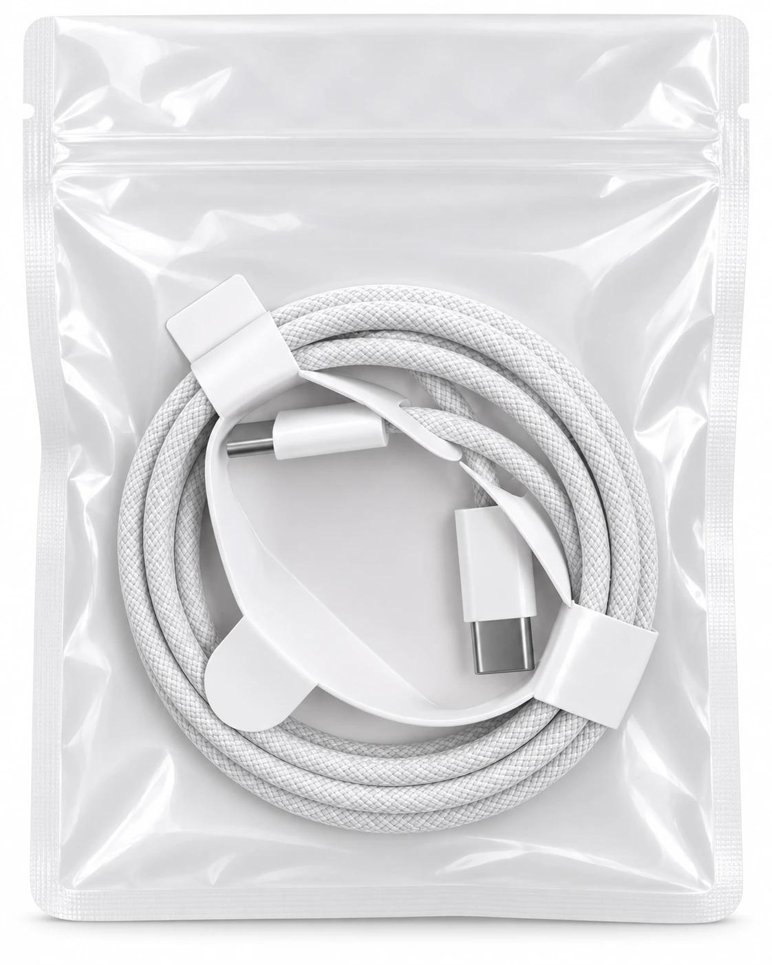 Braided USB-C to USB-C Charging Cable – White | Fast Charging & Data Transfer