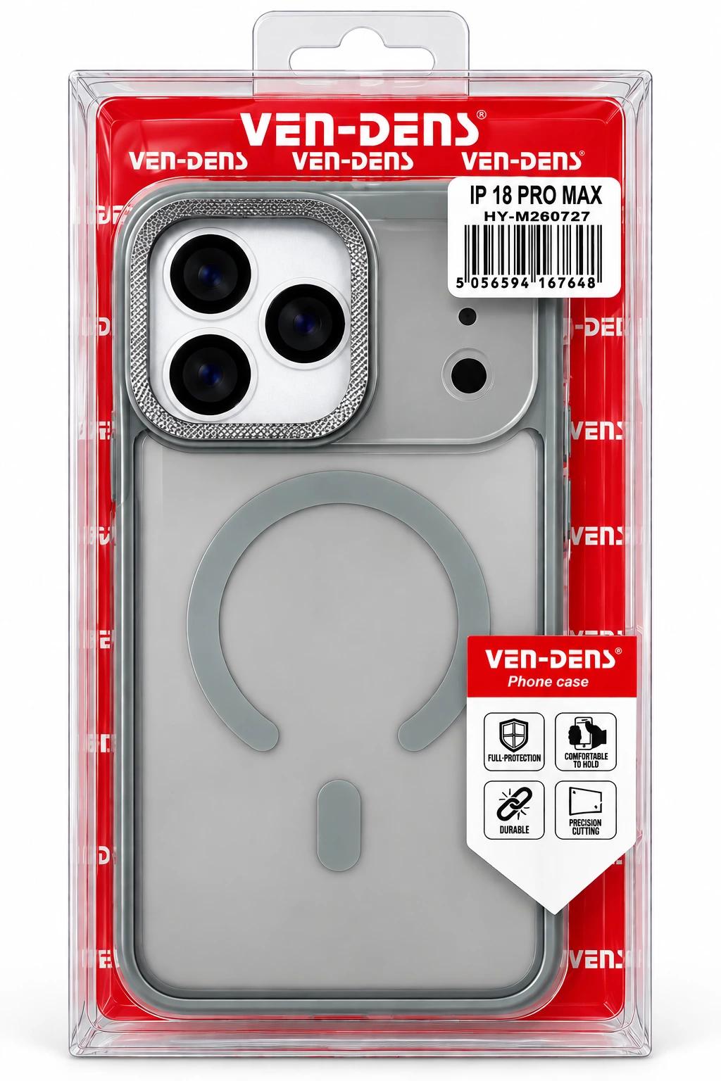 Ven dens | Magnetic Shockproof Case for iPhone 18 Pro Max – Grey