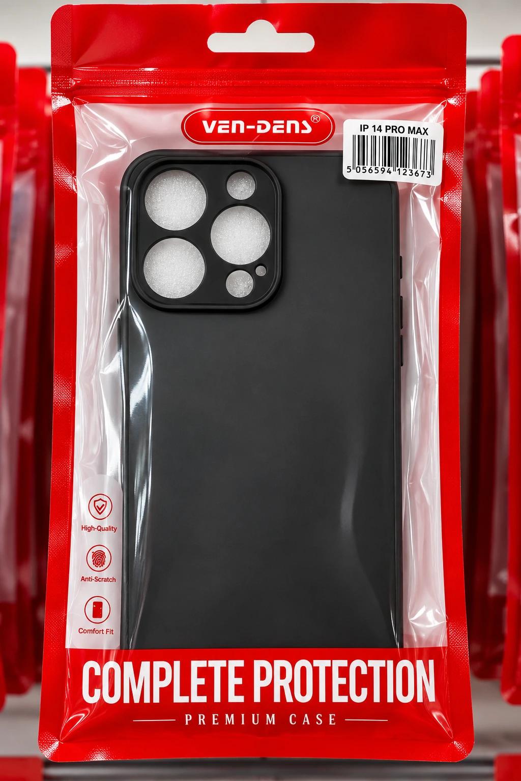 VEN-DENS Premium Protective Case for iPhone 14 Pro Max – Matte Black | Shock-Resistant & Anti-Scratch